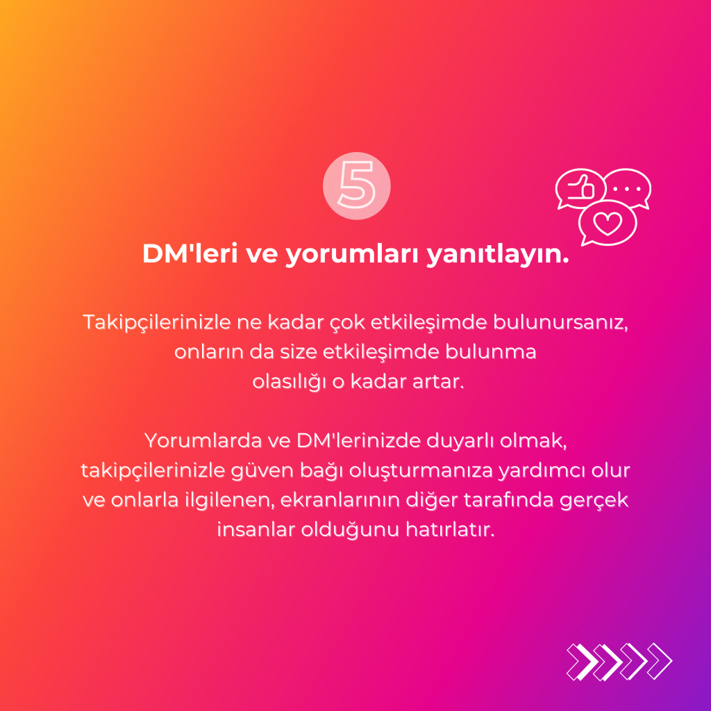 DM'leri ve yorumları yanıtlayın.
